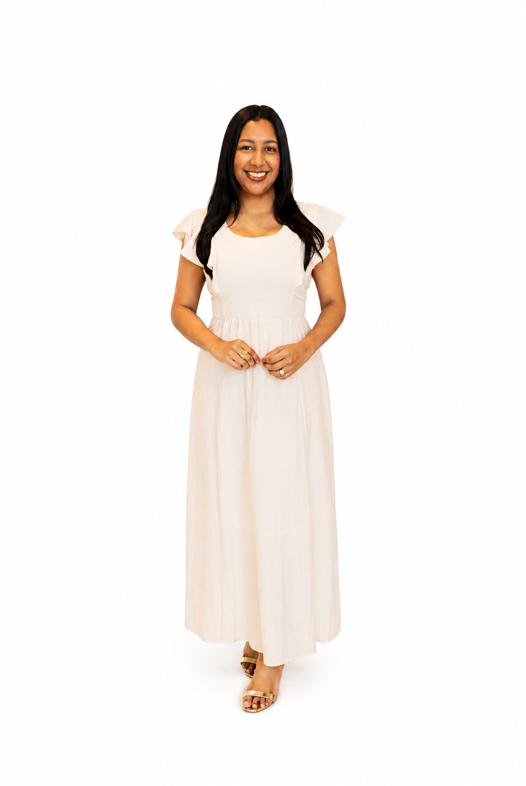 Vestido C/ Babados nas Mangas
